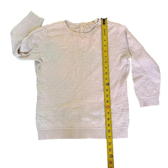 Ted Baker London White Knit Sweater Crew Neck Cotton Cashmere 3/4 Sleeve 2 - Picture 6 of 11